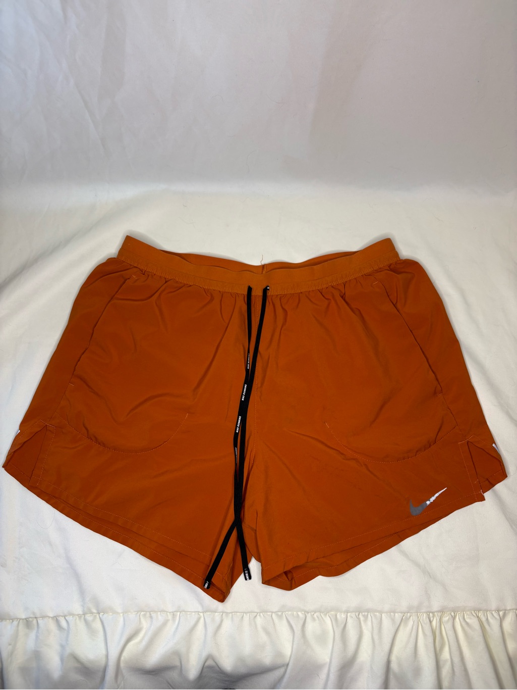 Womenâs Nike Burnt Orange Athletic Running Shorts With Drawstring And Pockets L